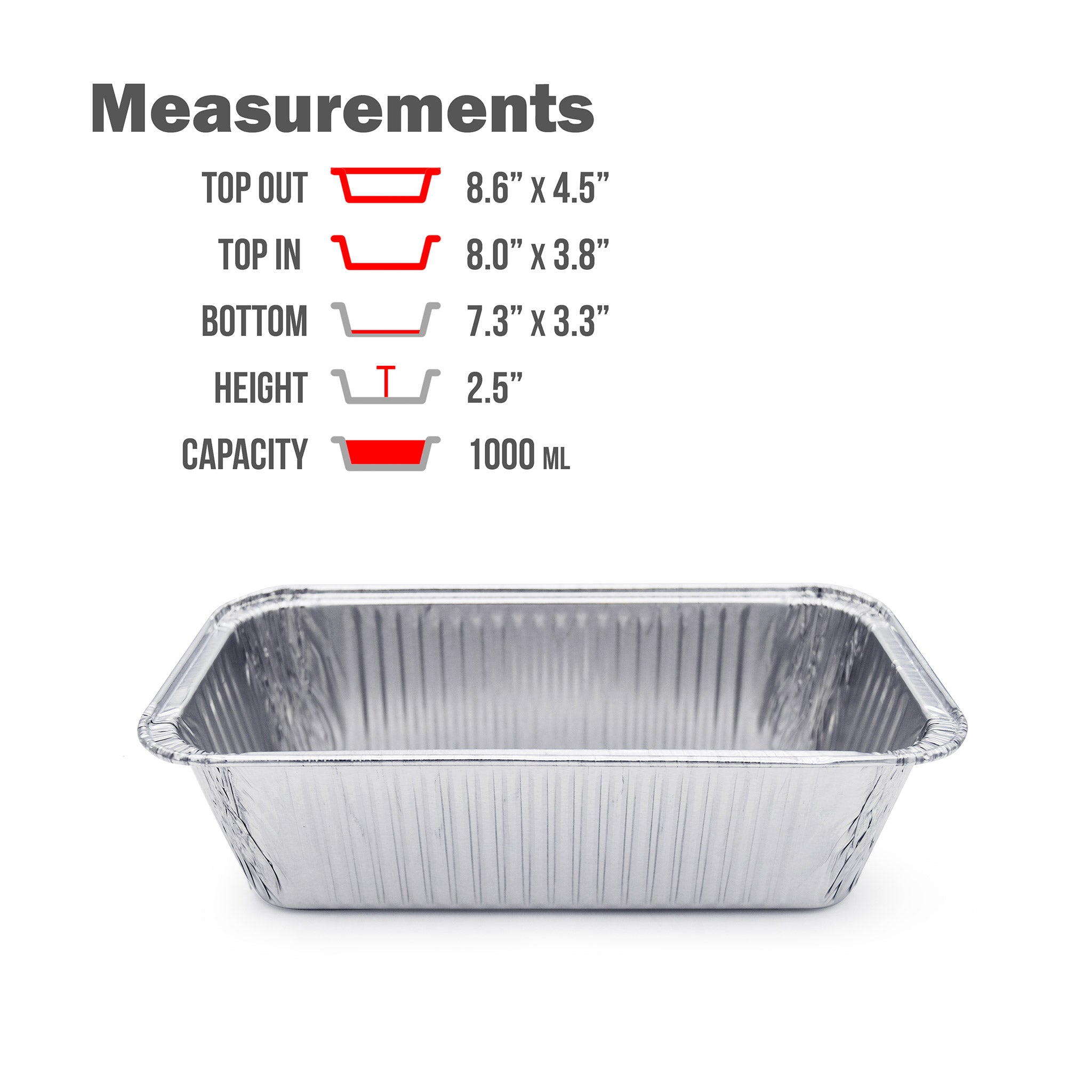 2LOAF - 2 lb Aluminum Loaf Pan 8.5x4.5x2.5