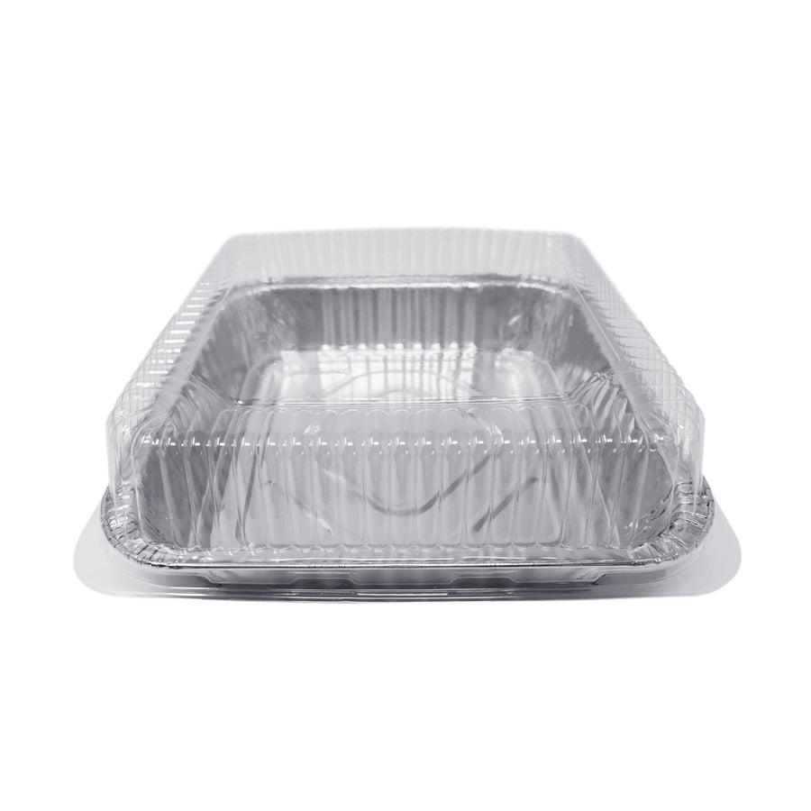 8 Square Disposable Baking Pan with Plastic Lid - Case of 500 - #1155P