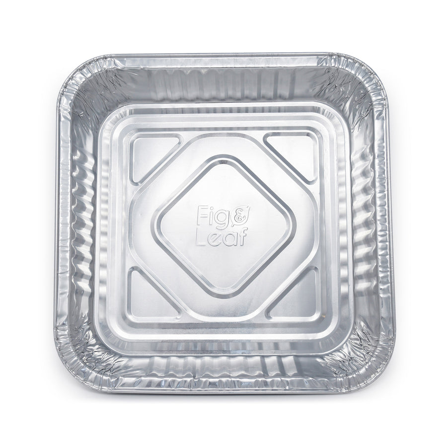 8 Square Disposable Baking Pan with Plastic Lid - Case of 500 - #1155P